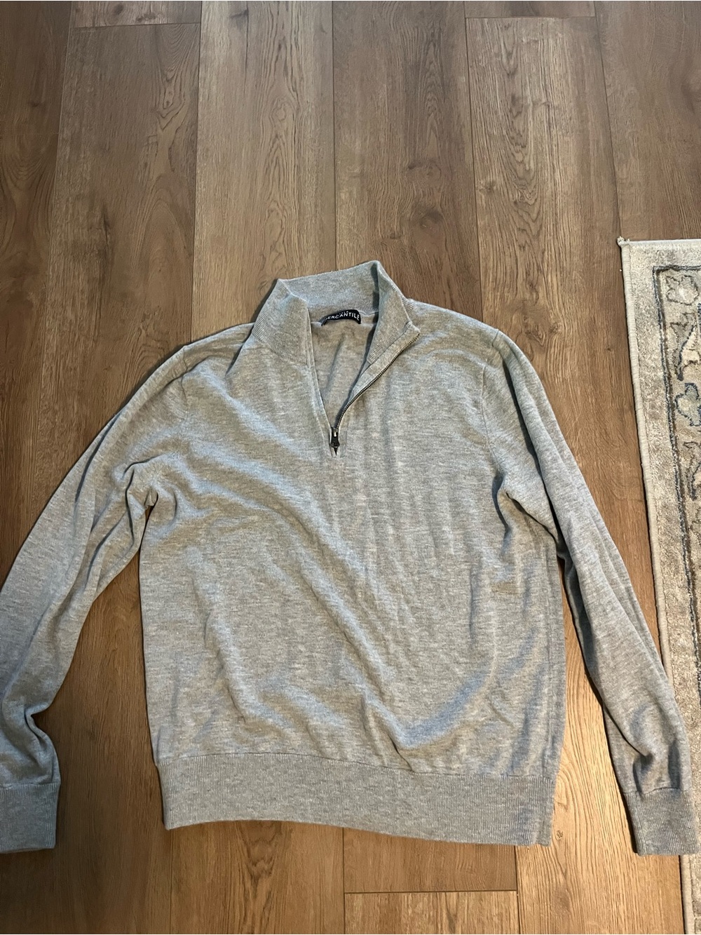 J. Crew Light Gray Quarter-Zip Sweater